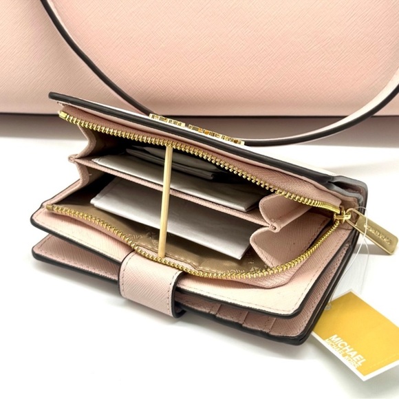 Michael Kors Sheila Large Logo Tote Bag & Matching Bifold Wallet Powder Blush - Picture 13 of 14